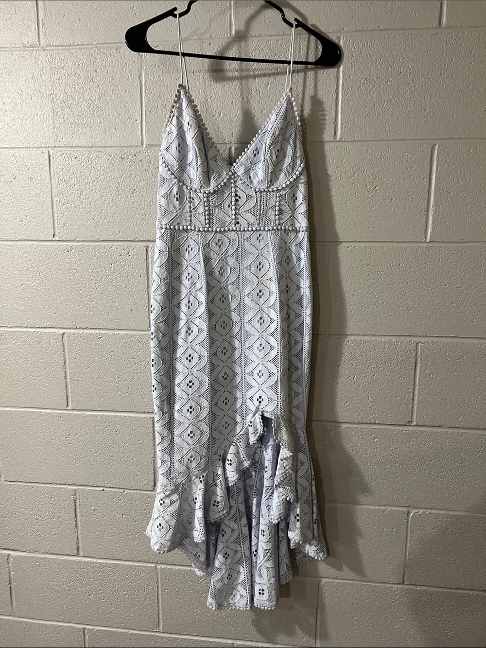 Light blue ruffled midi dress